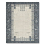 Geometric Grey Border Area Rug