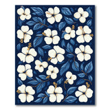 Navy Hibiscus Floral Area Rug