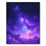 Ethereal Purple Galaxy Nebula Area Rug