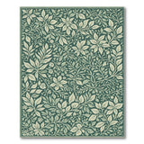 Sage Green Leaf and Berry Floral Area Rug