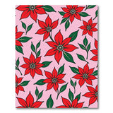 Multi-color and Patterns Vibrant Pink Poinsettia Floral Area Rug