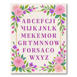 Floral Alphabet ABC Learning Area Rug