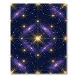 Golden Celestial Star Constellation Area Rug