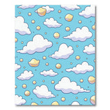 Whimsical Cartoon Clouds and Gold Sky Area Rug