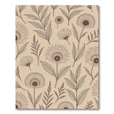 Beige Wildflower Leaf Line Art Rug