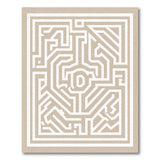 Beige and Neutral Beige Labyrinth Maze Area Rug