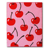 Cherry Fruit Pattern Pink Area Rug