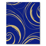 Abstract Area Navy Blue Gold Swirl Abstract Area Rug