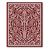 Intricate Red Persian Area Rug with White Floral Motifs