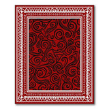Red Swirling Vine Persian Area Rug