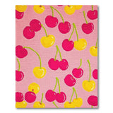 Whimsical Cherry Pink Fruit Pattern Rug