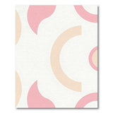 Pink Beige Abstract Circles Area Rug