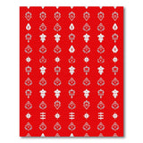 Red Geometric Heraldic Motif Area Rug