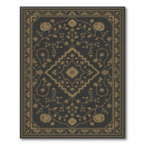Traditional Persian Gold and Silver Black Gold Floral Persian Area Rug