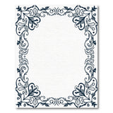 Black and White Ornate Floral Vine Border Area Rug