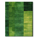 Lush Green Vertical Stripe Geometric Area Rug