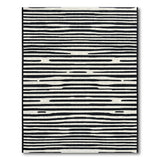 Modern Black White Striped Area Rug