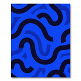Blue and Teal Geometric Modern Blue Wave Geometric Area Rug