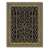 Traditional Persian Ornate Black Gold Persian Area Rug
