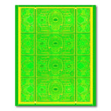 Green Dollar Bill Grid Area Rug