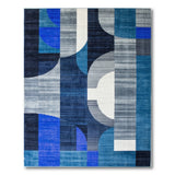 Abstract Blue Teal Geometric Area Rug