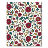 Vibrant Red Gerbera Floral Rug with Teal Leaves