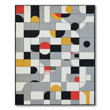 Bold Geometric Abstract Area Rug Multi-Color
