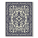 Ornate Black on Ivory Traditional Persian Rug