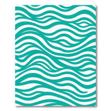Blue and Teal Teal Wave Coastal Area Rug