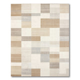 Geometric Modern Neutral Beige Geometric Block Area Rug