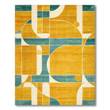 Blue Teal Geometric Area Rug