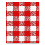 Bold Red White Wavy Checkered Rustic Rug