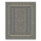 Black White Geometric Tribal Black and White Area Rug