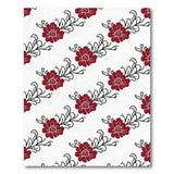 Red Peony Floral Pattern Area Rug