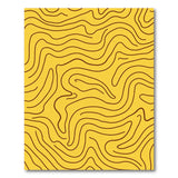 Yellow Vibrant Yellow Wavy Abstract Area Rug
