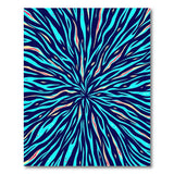 Radiant Blue Teal Radial Stripe Area Rug