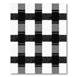Bold Black White Zigzag Grid Area Rug