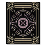 Ornate Pink Mandala Area Rug in Black Gold