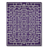 Purple Labyrinth Maze Geometric Area Rug