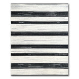 Black White Striped Distressed Area Rug