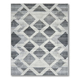Geometric Modern Grey Grey Geometric Diamond Area Rug