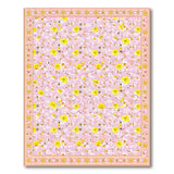 Blush Pink Floral Vintage Area Rug with Sunny Daisies