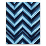Blue Chevron Zigzag Geometric Area Rug