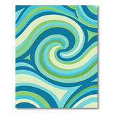 Swirling Blue Teal Geometric Area Rug