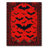 Gothic Halloween Bats Pumpkins Red Area Rug