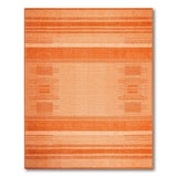 Orange Striped Geometric Modern Area Rug
