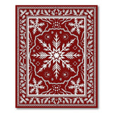 Crimson Snowflake Persian Area Rug