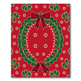 Festive Holly Wreath Red Area Rug