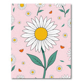 Pink Whimsical Pink Daisy Floral Area Rug