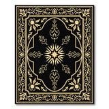 Gold and Silver Ornate Black Gold Persian Medallion Rug
